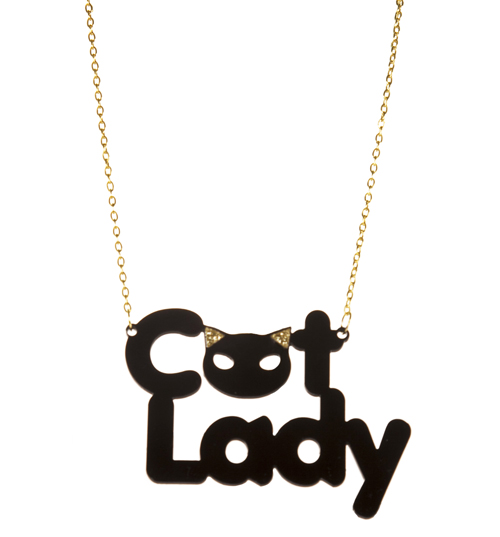 Kitsch Cat Lady Necklace from Chelsea Doll