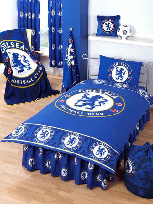 Chelsea FC Duvet Cover and Pillowcase Border Crest Design Bedding