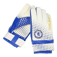 Chelsea Goalkeeper Gloves - White/Blue - Youths.