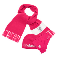 Chelsea Hat Scarf and Glove Set - Pink - Girls.