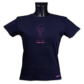 Chelsea Ladies Outline Print T-Shirt - Navy.