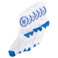 Chelsea Pack of 3 Sport Socks - White/Blue.