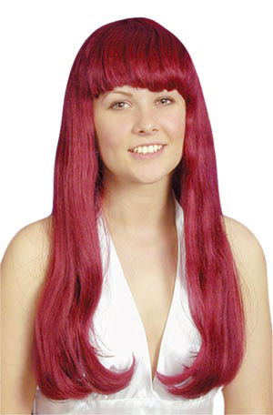 cher wig, burgundy
