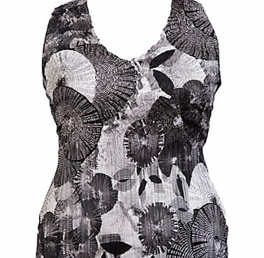 Chesca Abstract Print Camisole, Black