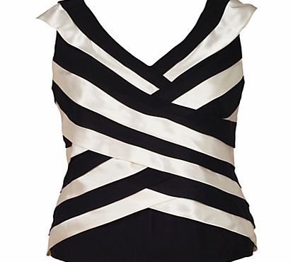 Chesca Strip Top, Black/Oyster