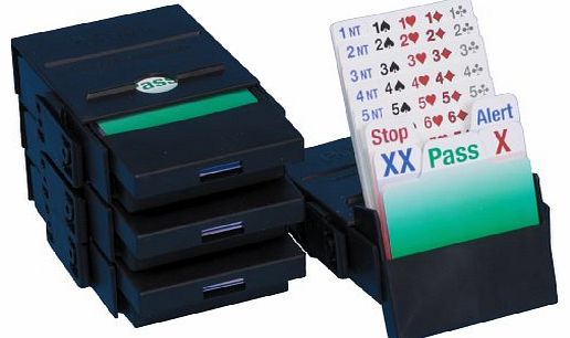 Chess and Bridge Bridge Partner - Bridge Boxes for Bidding - Black - Set of 4 with Bidding Cards