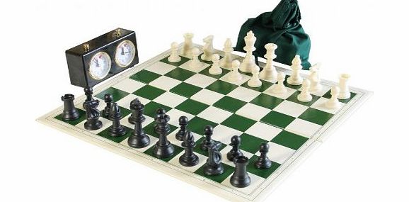 ChessMaze International Tournament Folding Chess Set Combination- Green