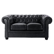 Chesterfield Leather Sofa, Black