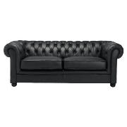 Chesterfield leather sofa large, black