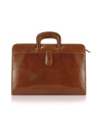 Handmade Brown Genuine Italian Leather Portfolio Briefcase