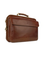 Menand#39;s Italian Leather Laptop Briefcase