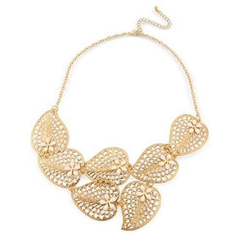 Gold Leaf Vintage Costume Jewellery Fashion Necklace - arrives in a pretty gift bag.