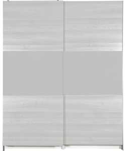 Chicago 2 Door 1600mm Mirrored Wardrobe - White