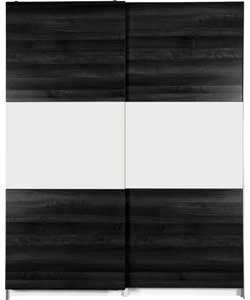 Chicago 2 Door 1600mm Wardrobe - Black and White