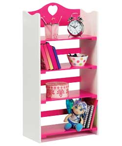 Childrens Pink and White Bookcase
