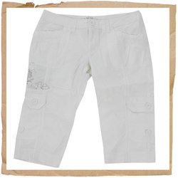 Washed Cropped Pant White