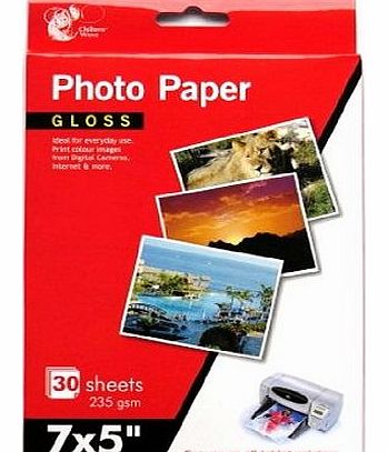 Chiltern Wove 7 x 5`` Gloss Photo Paper, 30 Sheets 235 gsm