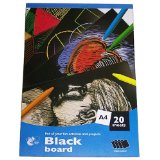 Chiltern Wove Artists Blackboard Pad - 20 Sheets of black, A4, heavyweight paper