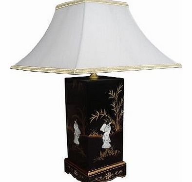 China Warehouse Direct Chinese 18`` Lamp with Mother of Pearl, Oriental Chinese Furniture 