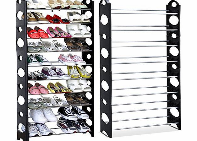 chinkyboo 50 Pairs 10 Tiers Shoe Rack Stabiliser Stand Storage Organizer Shelf