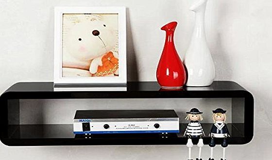 chinkyboo 50x15x27cm amp; Black/White/Red Floating Wall Mount Shelf Cube Sky Box DVD HIFI Unit Shelf (White)