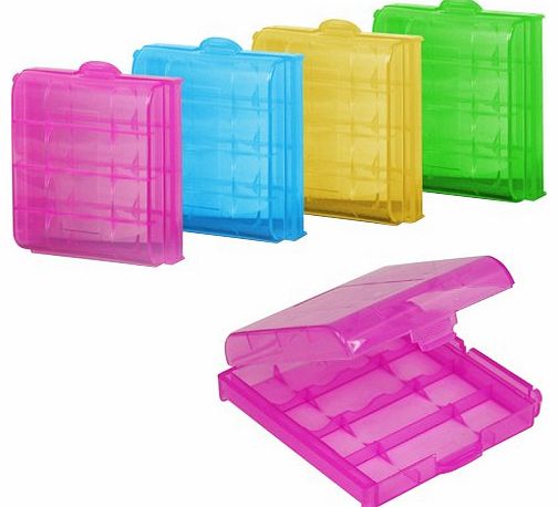 GadgetpoolUK 5x Hard Plastic Case Holder Storage Box for AA / AAA Battery (Color may vary)