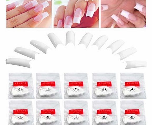 chinkyboo Generic tips 10 Sizes / 500pcs x White French False Full Nails Tips Acrylic Gel Manicure Makeup
