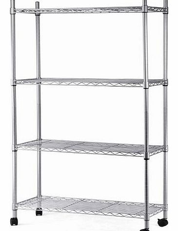 chinkyboo NEW 4-Tier Steel Chrome Stand Holder Organiser Storage Rack Shelf Kitchen Storage Wire Metal Rack Shelving