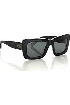Black square frame sunglasses.