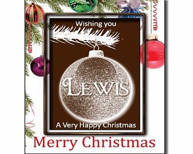 Chocmotif Christmas Chocolate Bauble card with Name - Lewis
