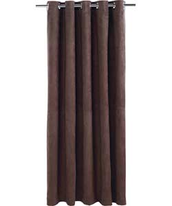 Chocolate Suedette Lined Ring Top Curtains - 46