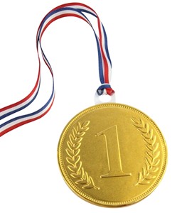55mm chocolate medal - Bulk case of 100 medals
