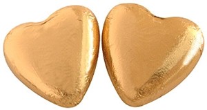 Gold chocolate hearts (large) - Bag of 10