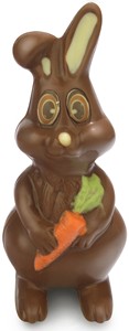 Milk chocolate Easter bunny with carrot