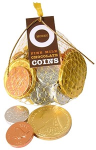 Net of chocolate coins - 100g net of coins