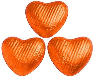 Orange chocolate hearts - Bag of 20