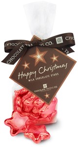 Red Christmas chocolate stars - Bulk box of 220