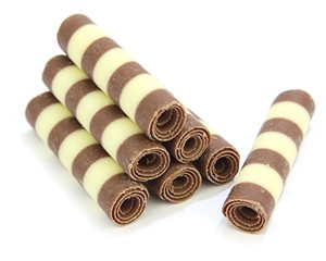 Striped mini chocolate cigarellos - Box of 100