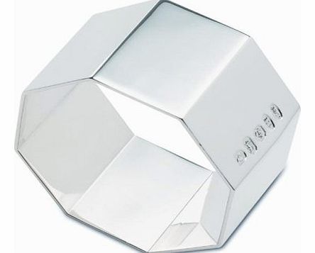 Christening Silver Octagonal Heavy Guage Sterling Silver Napkin Ring