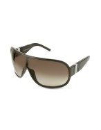 Black Tie - Aviator Shield Logo Sunglasses