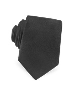 Embroidered Bee Black Solid Silk Tie