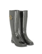Christian Dior Initials Gunmetal Rain Boots