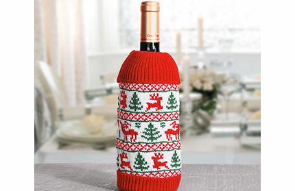 Christmas Knitted Wine Bottle Cosy