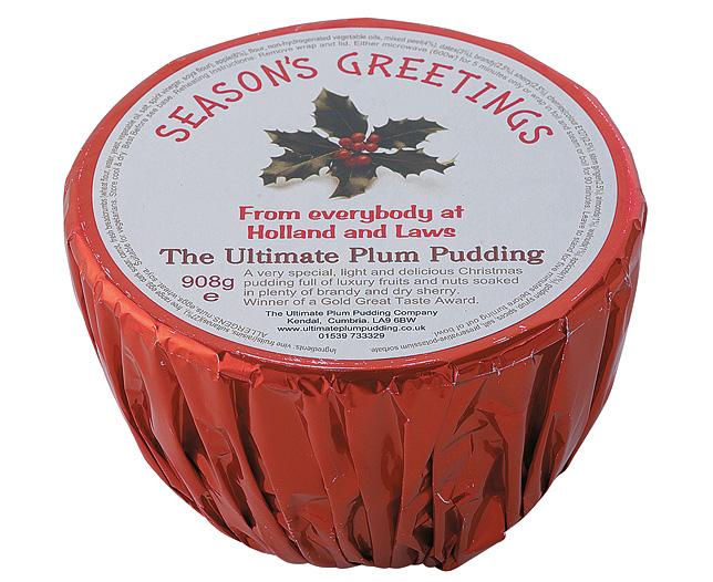 christmas Pudding - Large - inchSeasons Greetings inch (Holly)