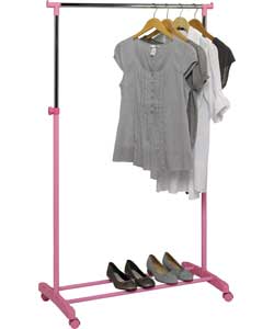 Chrome Plated Clothes Tidy Rail - Pink