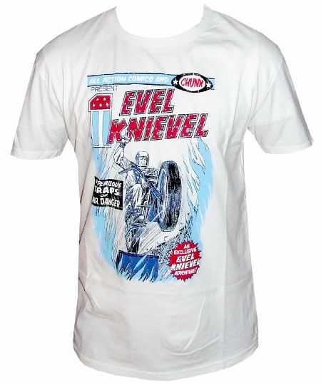 Evel Knievel Comic Book White T-shirt