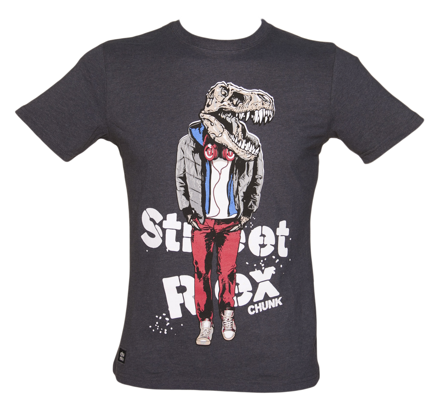 Mens Charcoal Marl Street Rex T-Shirt from Chunk