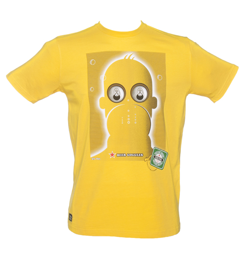 Mens Yellow Beer Goggles T-Shirt from Chunk
