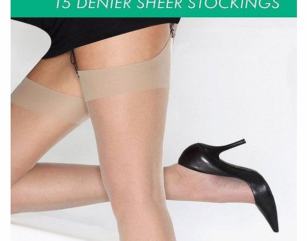 Cindy 15 denier sheer stockings american tan one size 50`` - 58``