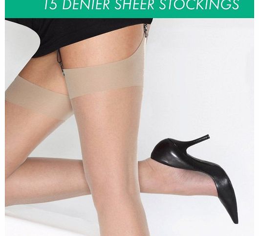 Cindy 15 denier sheer stockings black one size 50`` - 58``